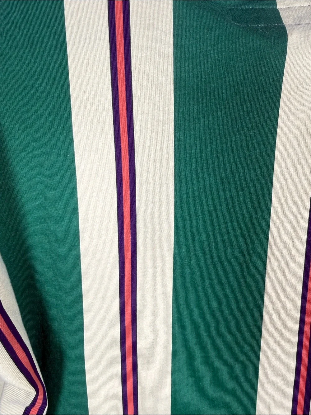 GUESS Green, Cream & Purple Striped Logo Tee. Just style at its finest 🧡🧡 - Picture 9 of 9